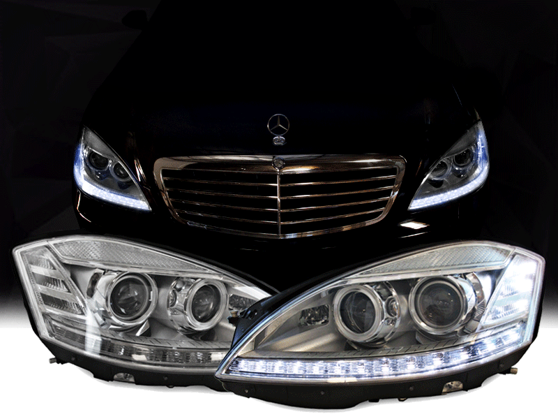 W221 headlight fit for Benz S class W221 2006-2008 old converted into new style Modified version front light