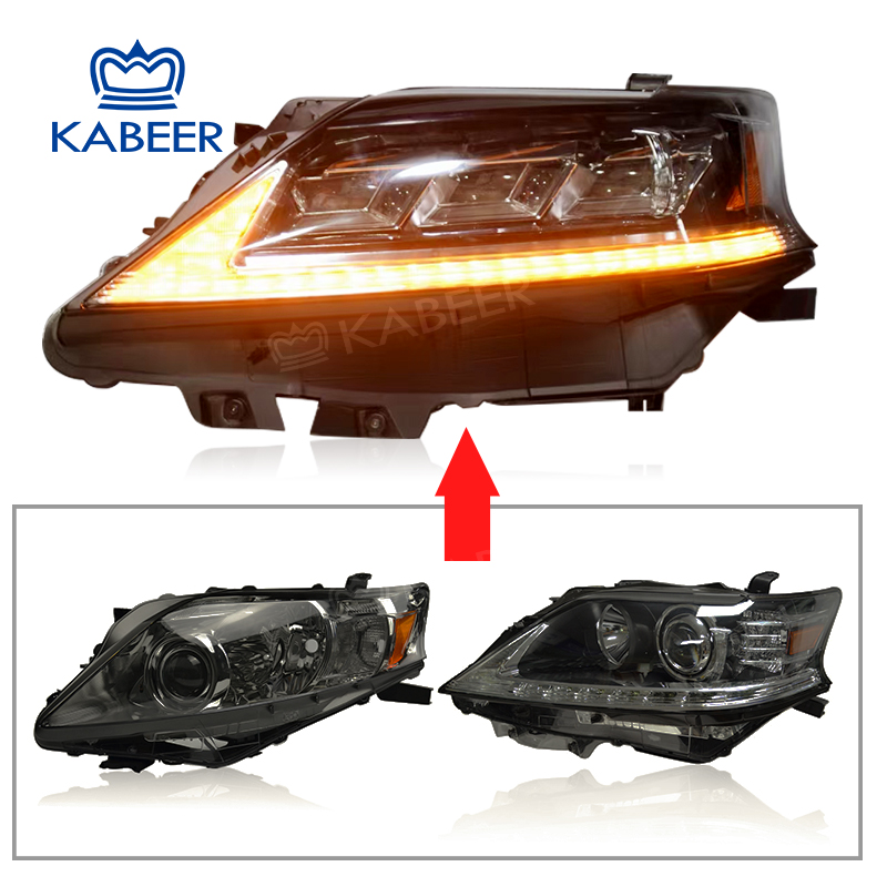 Full LED Dynamic Triple Eyes Headlight Headlamp Assembly for Lexus Rx270 Rx350 Rx450h 2009-2015 Upgrade Head Lamp Head Light