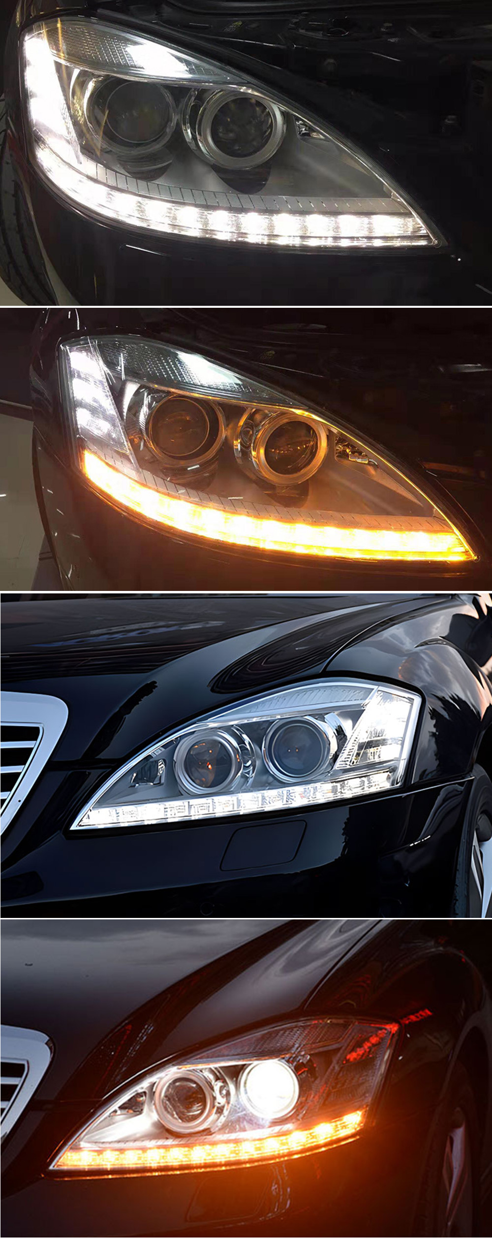 Modified headlight for BENZ 2006-2008 S class W221 upgrade to new style S550 S450 S600 S63 