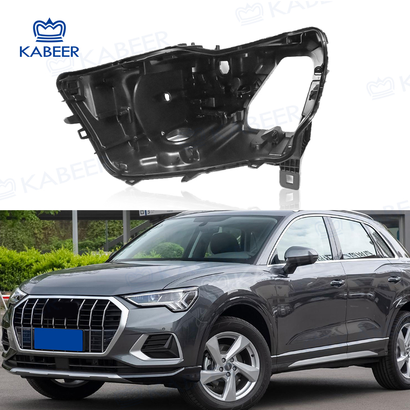 Q3 Headlight Base For Audi 2019-2022 Car Protective Headlight Cover Transparent Lamp Black housing